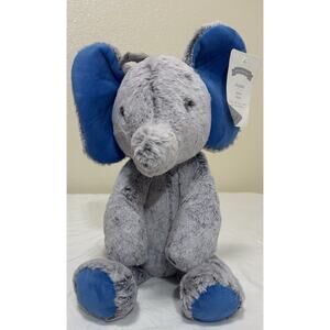 NWT Pottery Barn Kids Big 19" Gray Elephant Blue Ears Plush Stuffed Animal Soft